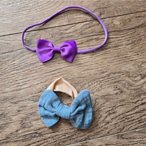 *Free Purple and Gray Baby Bow Headband Set - Picture 1 of 2